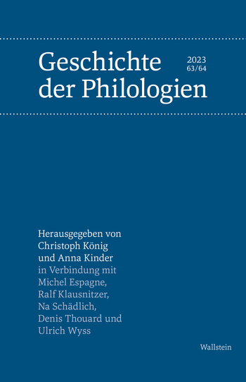 Buchcover von »Geschichte der Philologien«