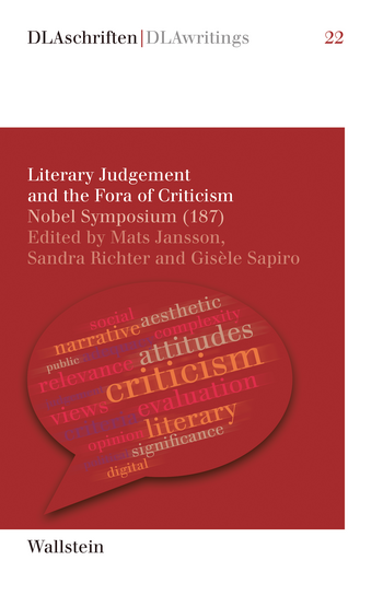 Buchcover von »Literary Judgement and the Fora of Criticism«